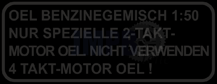 Aufkleber Tank Kraftstoffgemisch Groß Transparent Deutsch