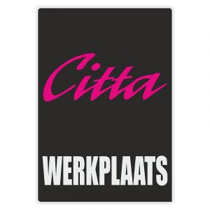 Werkplaats Aufkleber Citta Schwarz Niederländisch