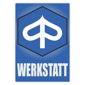 Werkstatt Aufkleber Piaggio Deutsch