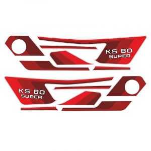 Aufklebersatz Komplett Zundapp KS80 Super Rot/Weiß