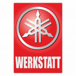 Werkstatt Aufkleber Yamaha Deutsch
