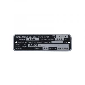Typenschild Rahmen Honda MB50 - AC01