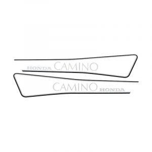 Aufklebersatz Tank Honda Camino Weiß/Schwarz/Transparent