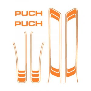 Aufklebersatz Puch Maxi Linien Orange A-Qualität