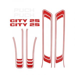 Aufklebersatz Puch Maxi Linien City 25 Rot