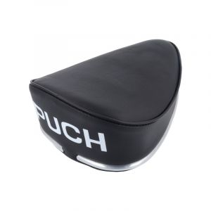 Sattel Oldtimer Schwarz Puch mit Aufdruck