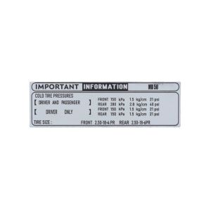 Aufkleber Information Honda MB50 Chrom