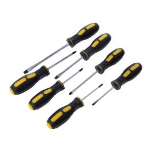 Schraubendrehersatz 7 Stück Schwarz/Gelb