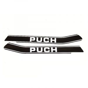 Tankaufklebersatz Puch Monza Schwarz/Weiß 