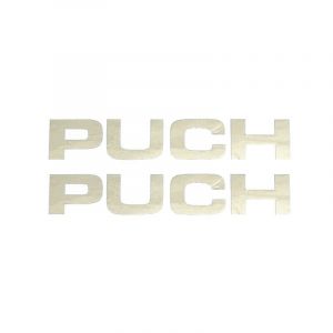 Aufkleber Puch 118X22MM Chrom pro 2 Stück