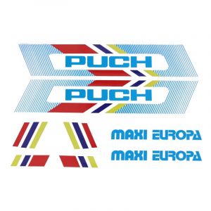 Aufklebersatz Puch Maxi Europa Weiß
