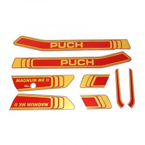 Aufklebersatz Puch Magnum MKII Gold/Rot