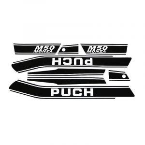 Aufklebersatz Puch Monza M50 Schwarz/Weiß