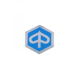 Piaggio Logo Aufkleber Blau/Chrom 6-Kant 35X40MM