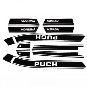 Aufklebersatz Puch Montana/Nevada Schwarz/Weiß