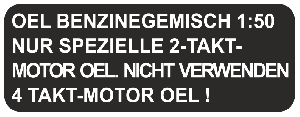 Aufkleber Tank Kraftstoffgemisch Groß Schwarz Deutsch