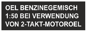 Aufkleber Tank Kraftstoffgemisch Klein Schwarz Deutsch