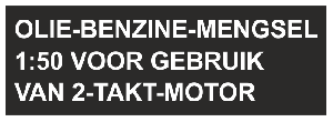Aufkleber Tank Kraftstoffgemisch Klein Schwarz Niederländisch