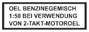 Aufkleber Tank Kraftstoffgemisch Klein transparenten Deutsch