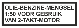 Aufkleber Tank-Kraftstoffgemisch Kleine transparenten Niederländisch 