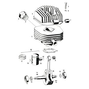 Zylinder / Kurbelwelle Sachs 50/4 EKF
