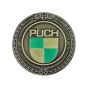 Emblem Sticker Puch Logo Metall Gold/Grün 47MM