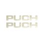 Aufkleber Puch 118X22MM Chrom pro 2 Stück