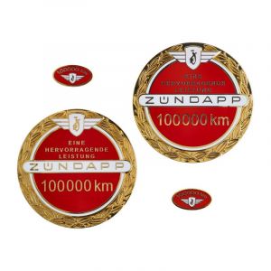 Emblem Satz Zundapp 100.000 KM Rot