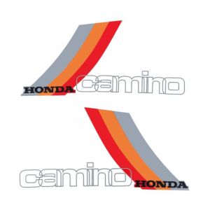 Aufklebersatz Tank Honda Camino Rot/Orange/Grau/Transparent