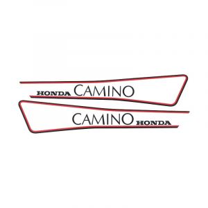 Aufklebersatz Tank Honda Camino Rot/Schwarz/Transparent