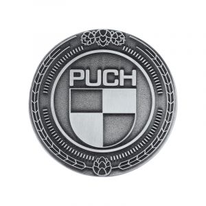Emblem Sticker Puch Logo Metall Silber 47MM