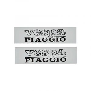 Tankaufklebersatz Vespa Piaggio Silber 2 Stück