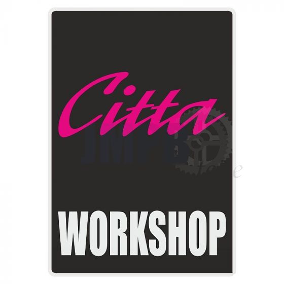 Workshop Aufkleber Citta Schwarz English