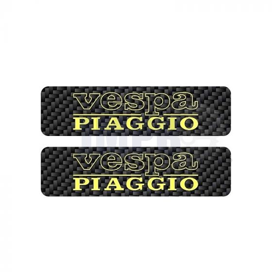 Tankaufkleber Vespa Piaggio Karbon/Gelb