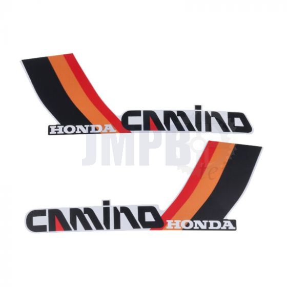 Aufklebersatz Tank Honda Camino Rot/Orange/Schwarz/Weiß