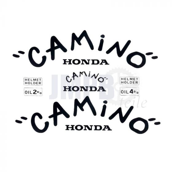Aufklebersatz Tank Honda Camino Funny Special Schwarz