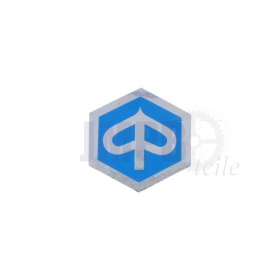 Piaggio Logo Aufkleber Blau/Chrom 6-Kant 35X40MM