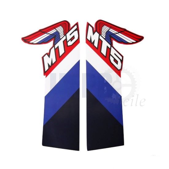 Aufklebersatz Tank Honda MT5 1987 Schwarz/Blau/Weiß