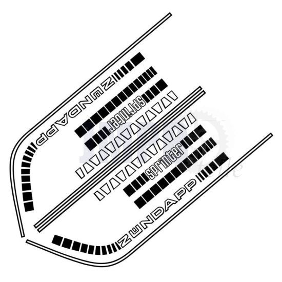 Aufklebersatz Komplett Zundapp Sprinter 448-010 Schwarz/Weiß