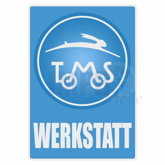 Werkstatt Aufkleber Tomos Blau Deutsch