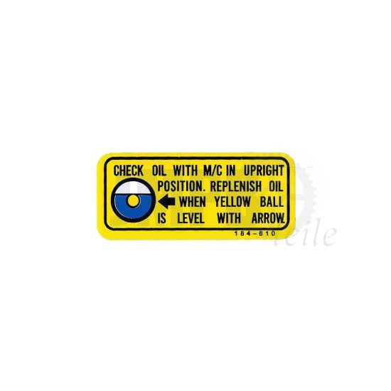 Aufkleber Ölstandskontrolle Honda MT50