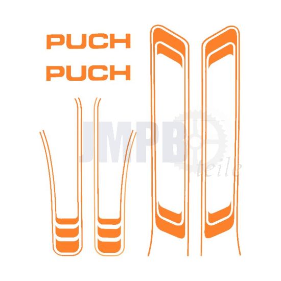 Aufklebersatz Puch Maxi Linien Orange A-Qualität