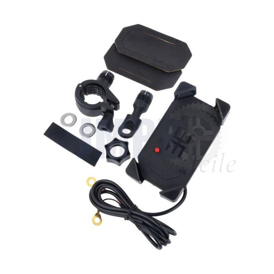 Handyhalterung mit USB Ladegerät 12V > 5V 2A