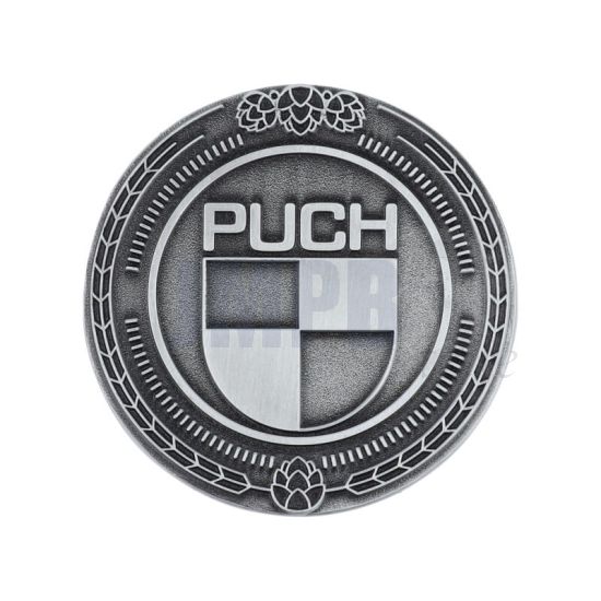 Emblem Sticker Puch Logo Metall Silber 47MM