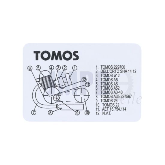 Modellidentifizierungsaufkleber Tomos A52