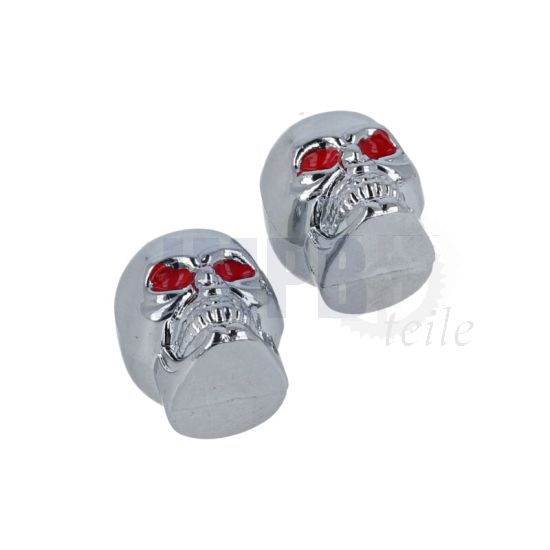 Ventilkappen Modell Totenkopf Chrom