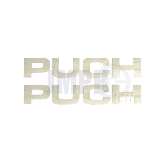 Aufkleber Puch 118X22MM Chrom pro 2 Stück