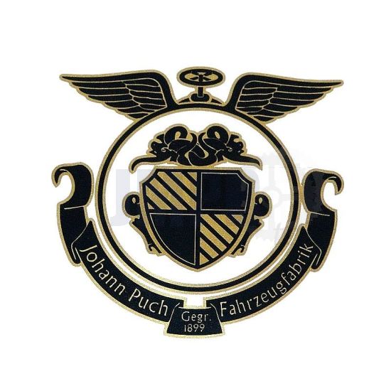 Aufkleber Johann Puch Fahrzeugfabrik Schwarz 90X90MM