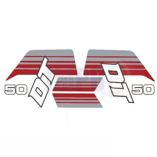 Aufklebersatz Yamaha DT50 Rot/Grau 1981