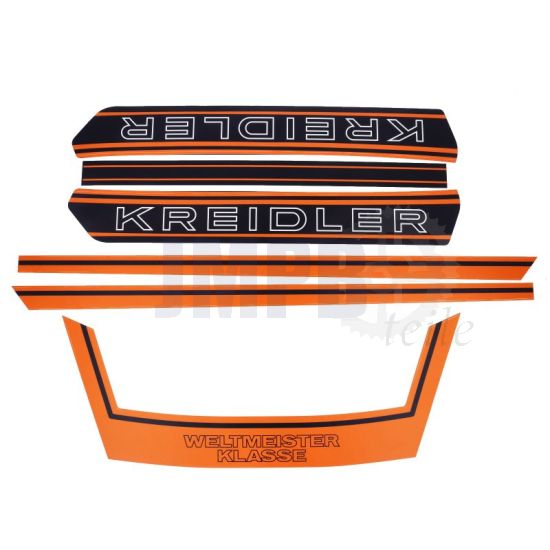 Kreidler Aufklebersatz Weltmeister Komplett Orange